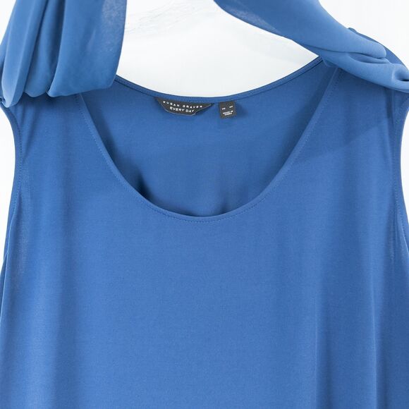 Susan Graver Everyday Liquid Knit Sleeveless Top Two Way Cowl Womens 4X Blue - Picture 6 of 13